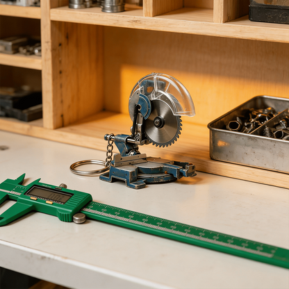 🛠️ 2-in-1 Mini Mitre Saw Keychain: Portable Cutting Tool + Tool Enthusiast Collectible