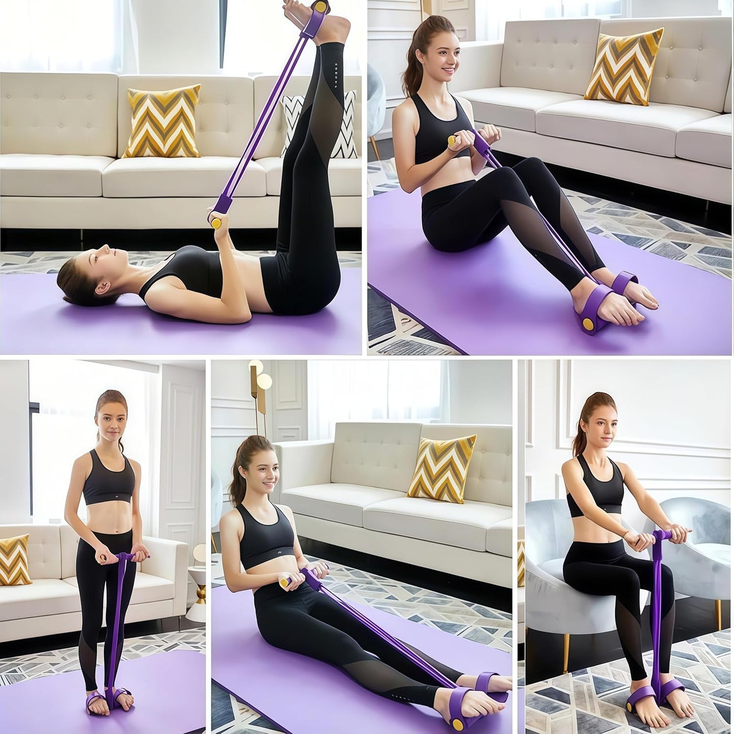 💪2026 latest 8-Tube Pedal Resistance Device - Detachable And Adjustable Pedal Resistance Device